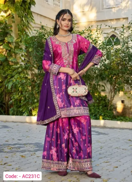 Purple color designer sharara suit set