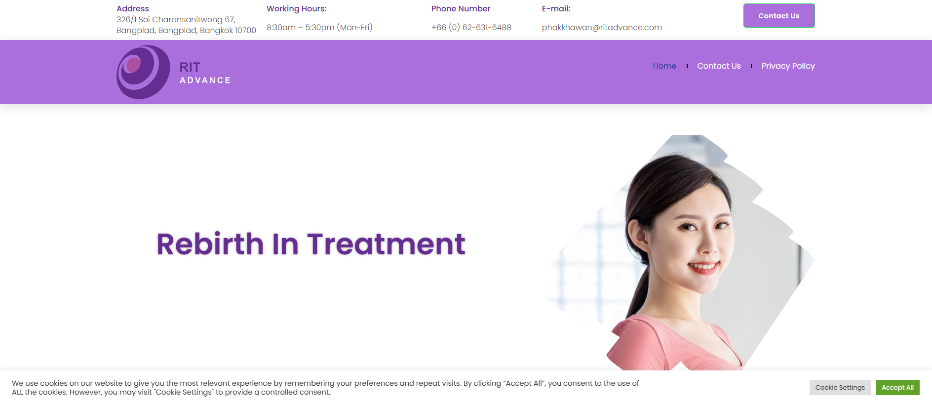 Screenshot of ritadvance.com