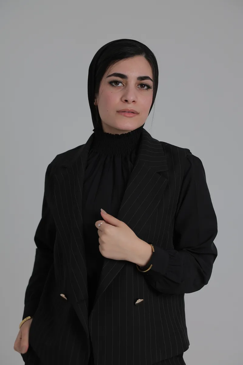 Black Pinstripe Suit