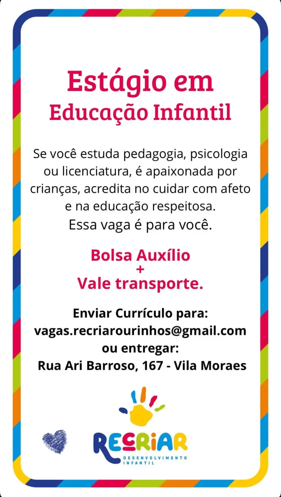 Vaga De Est&Aacute;gio No Recriar