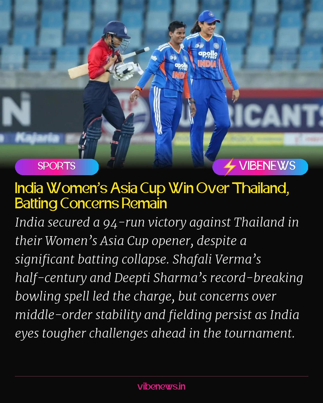 India Women’s Asia Cup Win Over Thailand, Batting Concerns Remain