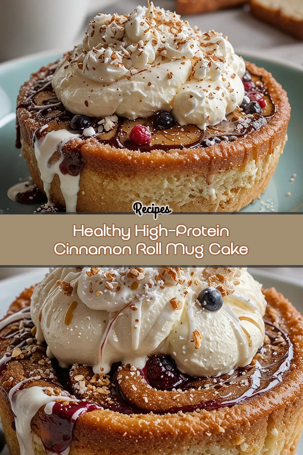 Healthy High-Protein Cinnamon Roll Mug Cake