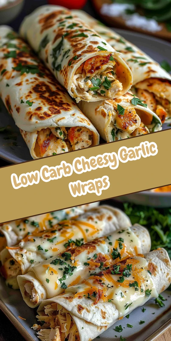 Low Carb Cheesy Garlic Chicken Wraps Recipe