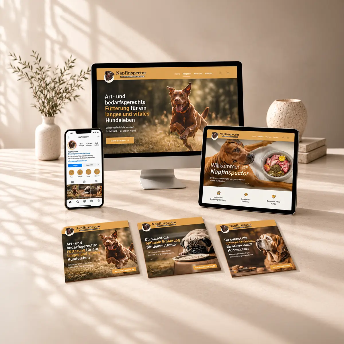 Logo Website und Social Media Design als professionelles Branding Paket für Selbstständige Gründer und Unternehmen