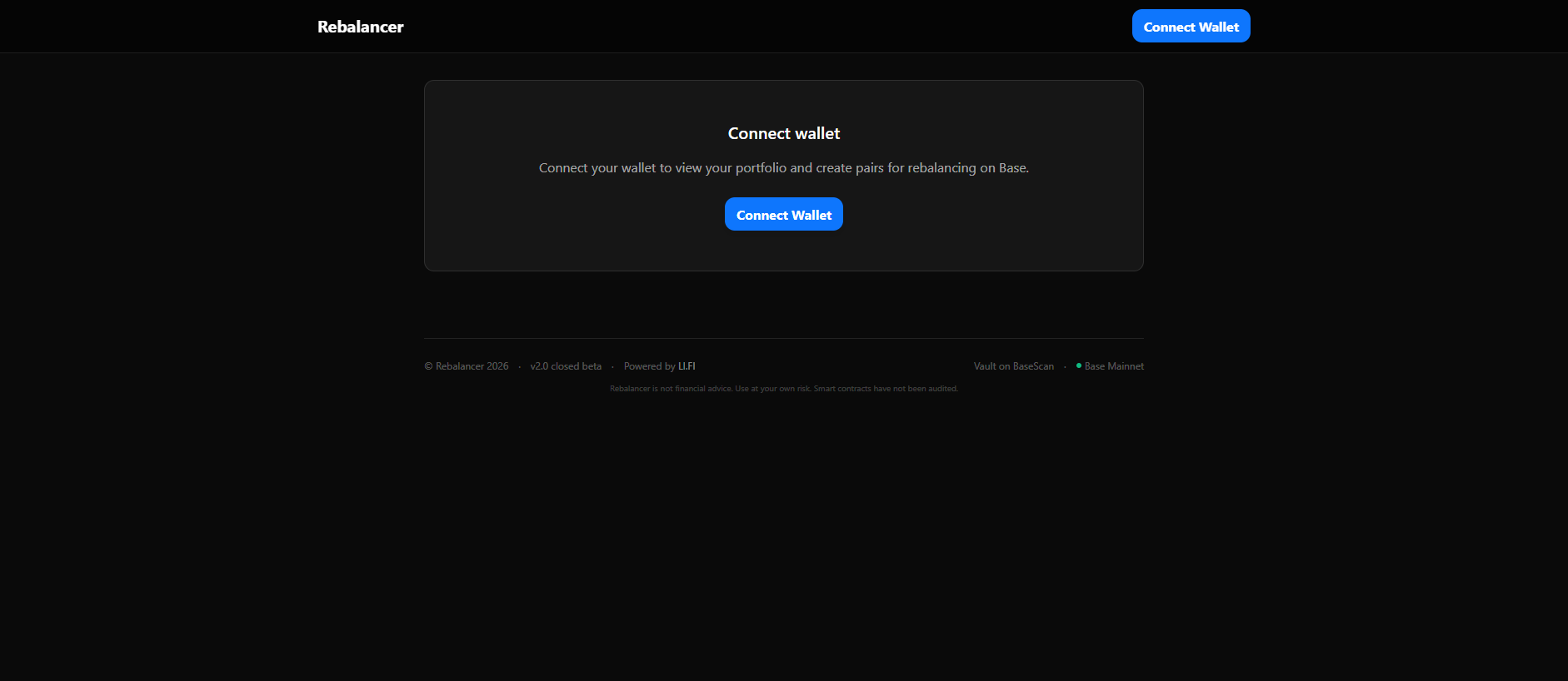 Screenshot of tokenrebalancer.com
