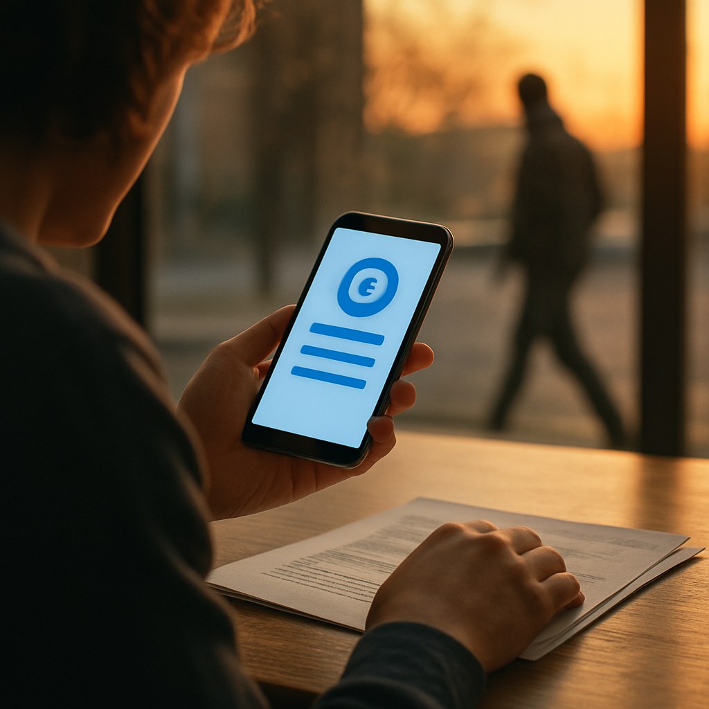 person using smartphone banking app finance