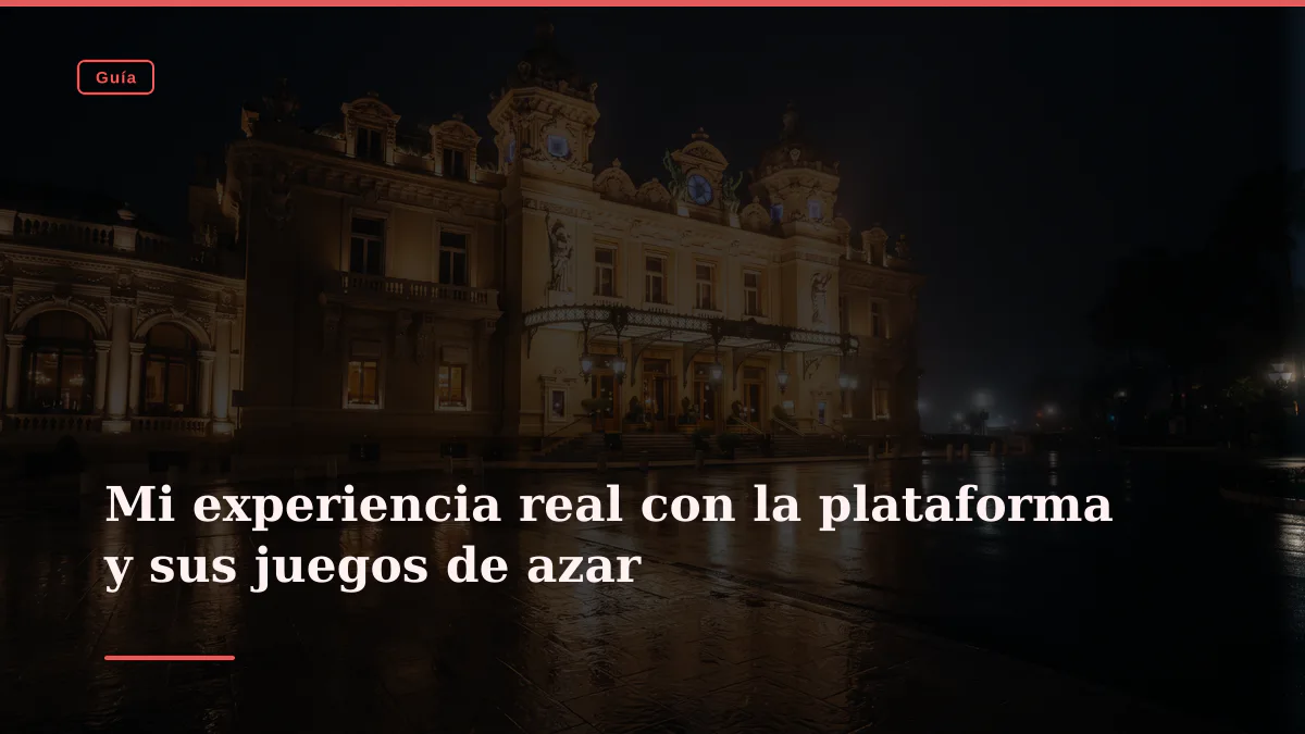 Mi experiencia real con la plataforma y sus juegos de azar