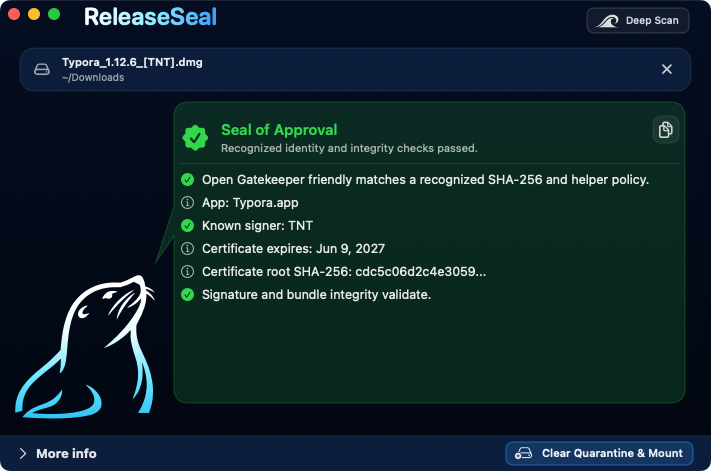 ReleaseSeal Screenshot 1