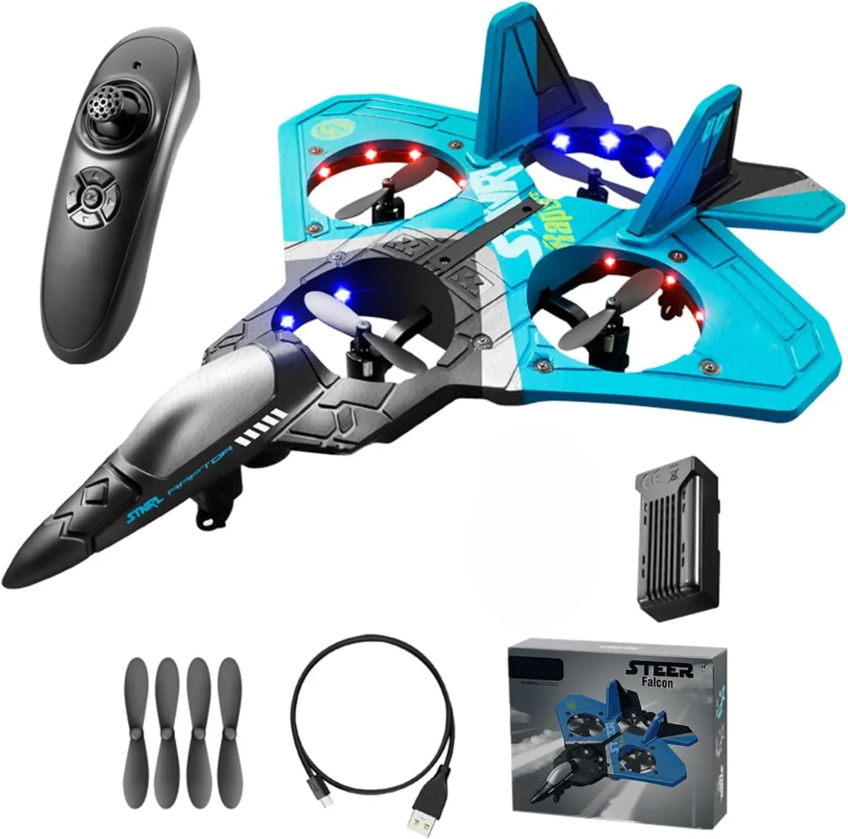 Jet Fighter Stunt RC Plane, New RC Plane with 2.4GHz, 360° Stunt Spin, Remote Control Airplane RC Fighter Jet Airplane for Kid Boy Hobby Toy Gifts