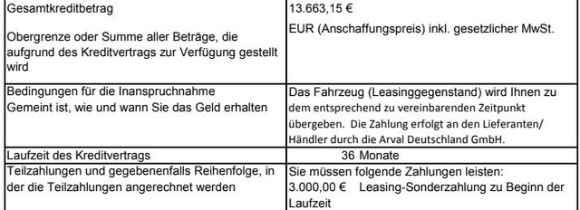 Leasingkonditionen