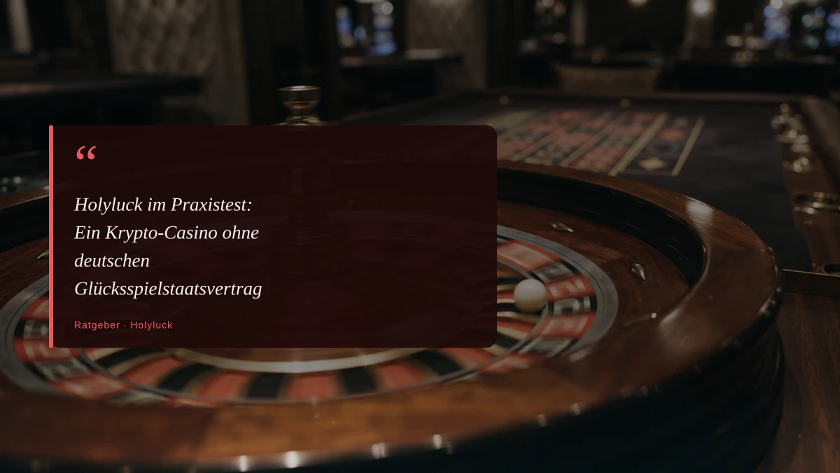 Holyluck im Praxistest: Ein Krypto-Casino ohne deutschen Glücksspielstaatsvertrag
