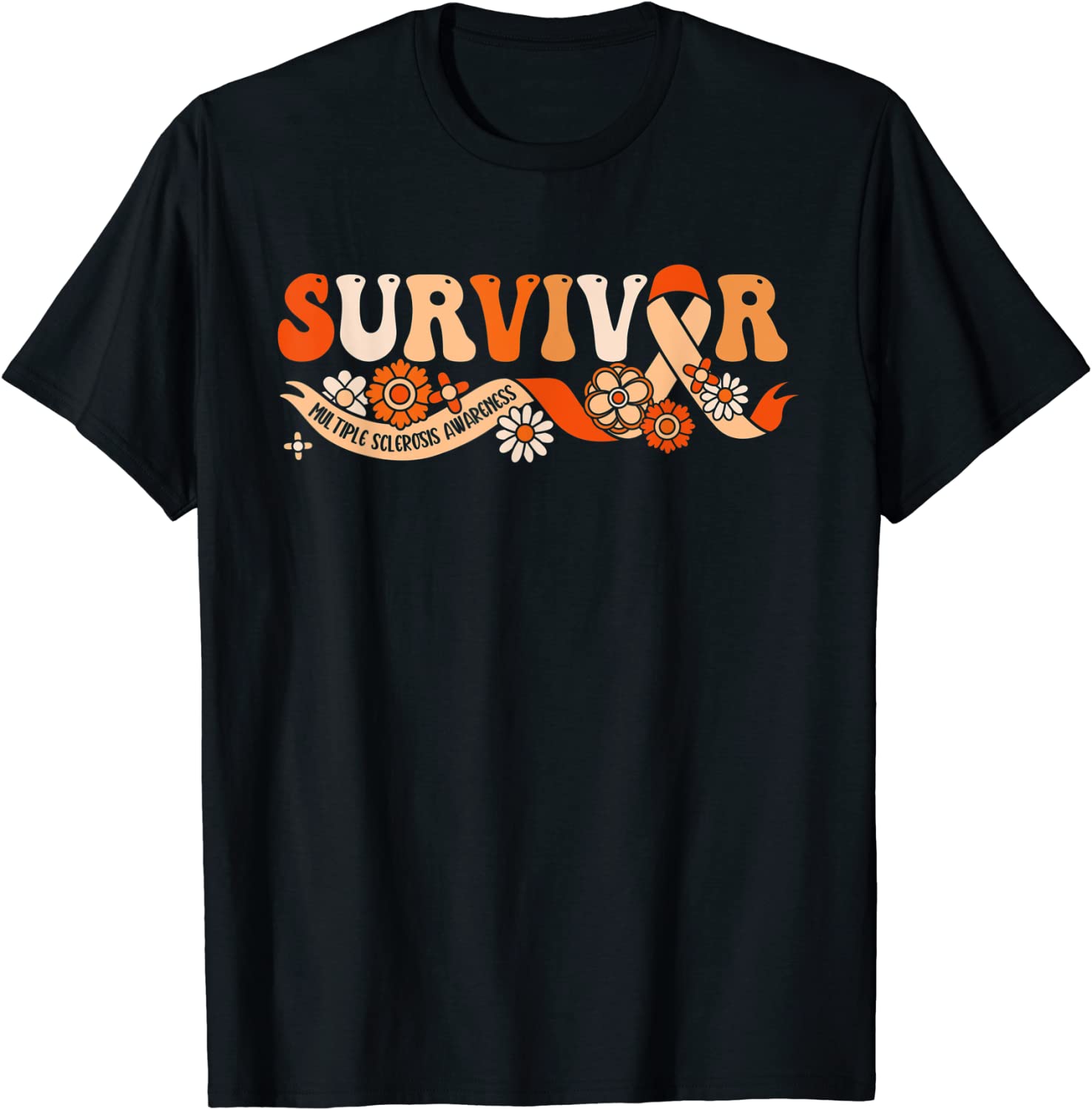 Ms Survivor Multiple Sclerosis Groovy Ribbon Unisex T-Shirt