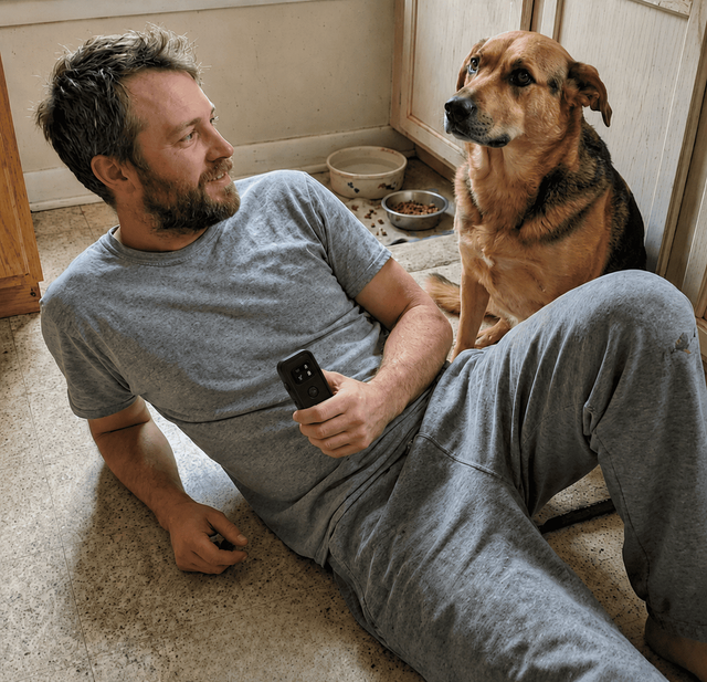 James M. and his dog
