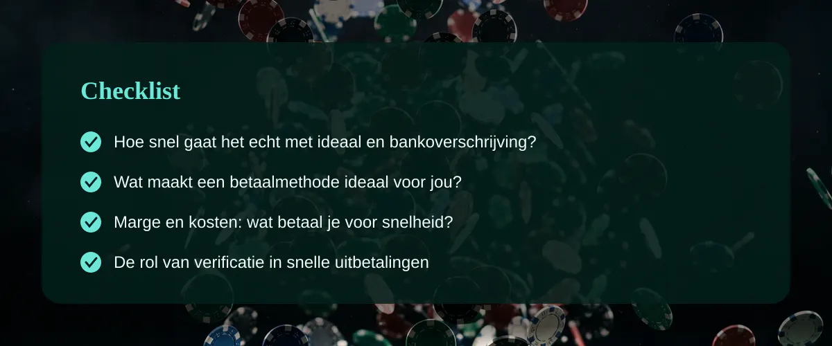Online casino ideaal snelle uitbetaling in Nederland — Checklist