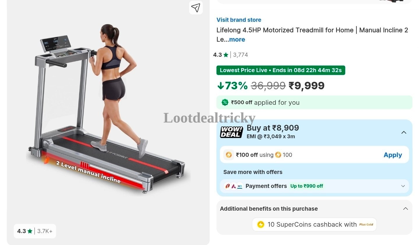 Lifelong Treadmill At – Just ₹9999 | Loot Deal