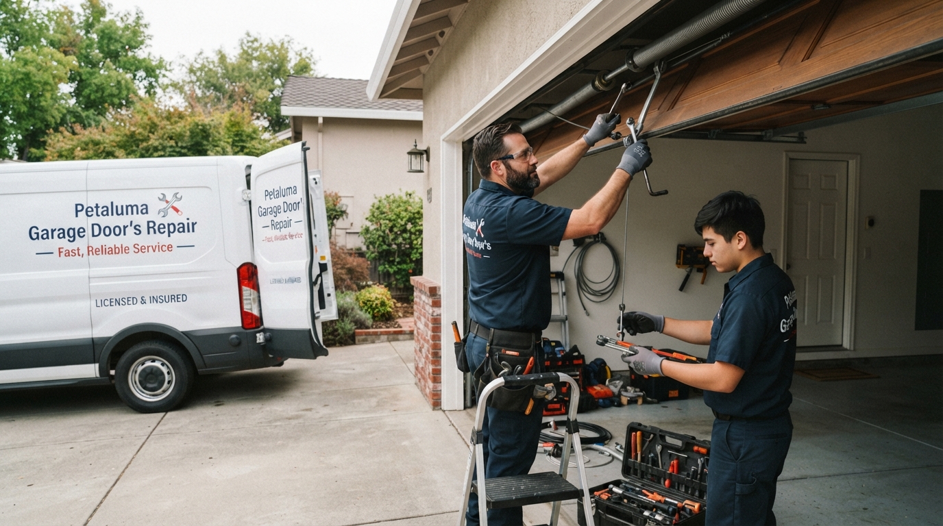 Petaluma Garage Doors Repair technician at work