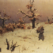 Солдат с вязанкой дров 1883