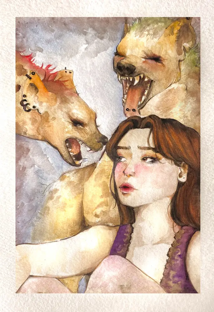 Hyena Girl Water Color