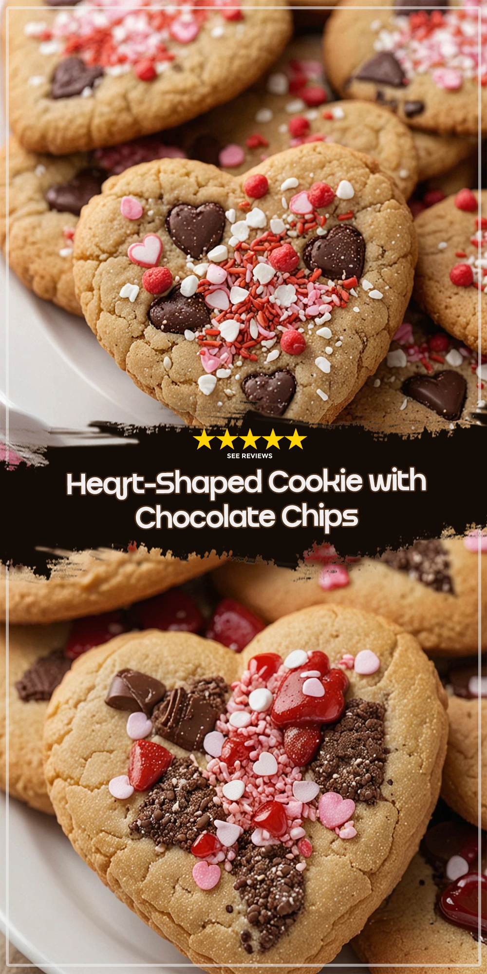 Heart-Shaped Cookie with Chocolate Chips