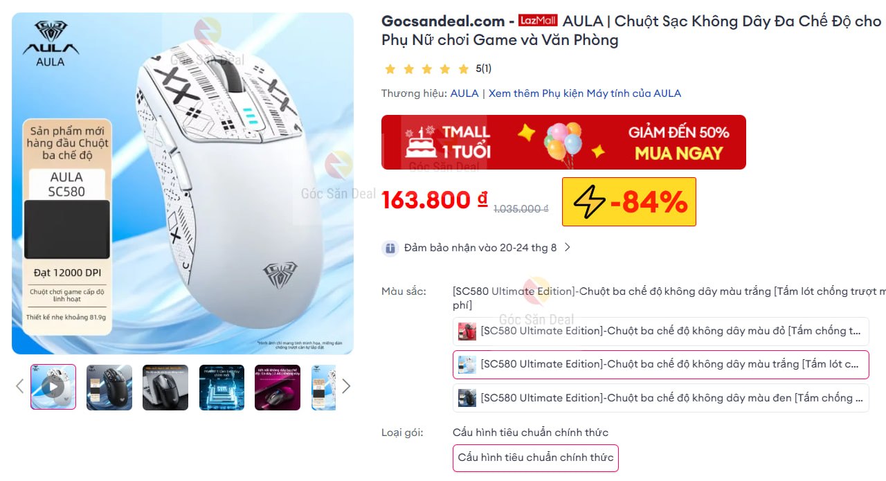 AULA | Chuột Sạc Không Dây Đa Chế Độ cho Phụ Nữ chơi Game và Văn Phòng