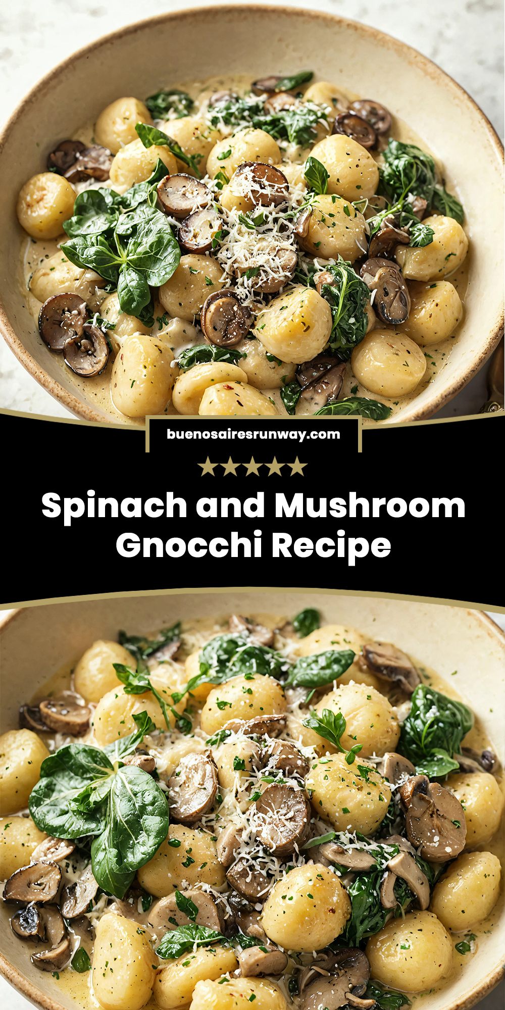 Spinach and Mushroom Gnocchi Recipe