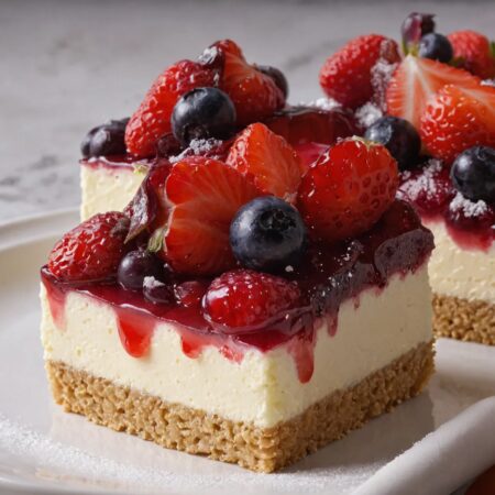 No Bake Berry Cheesecake Bars