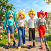 Miku Rin Len and Teto