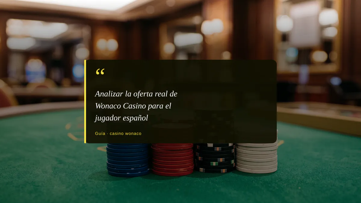 Analizar la oferta real de Wonaco Casino para el jugador español