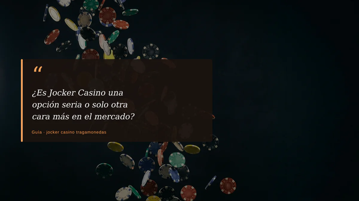 ¿Es Jocker Casino una opción seria o solo otra cara más en el mercado?