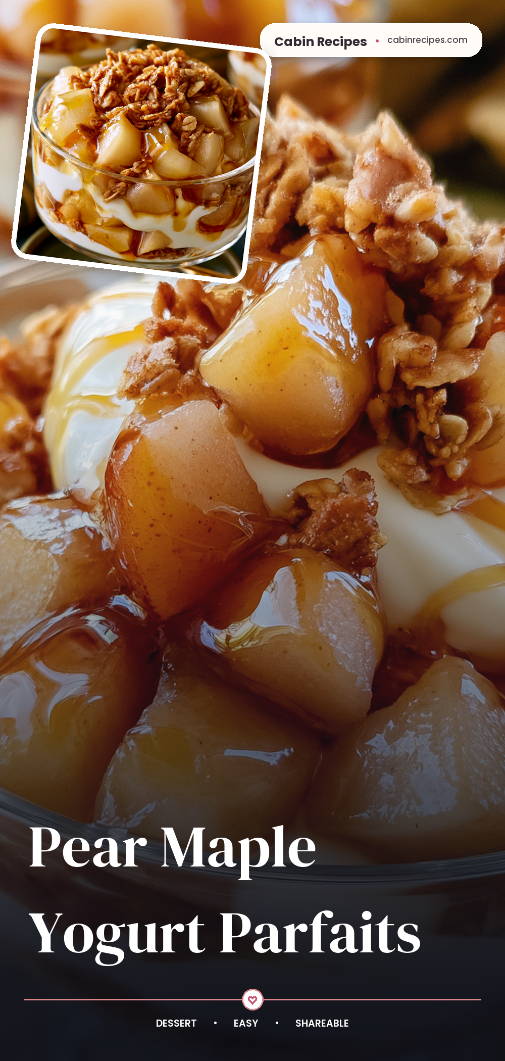 Pinterest graphic for Pear Maple Yogurt Parfaits