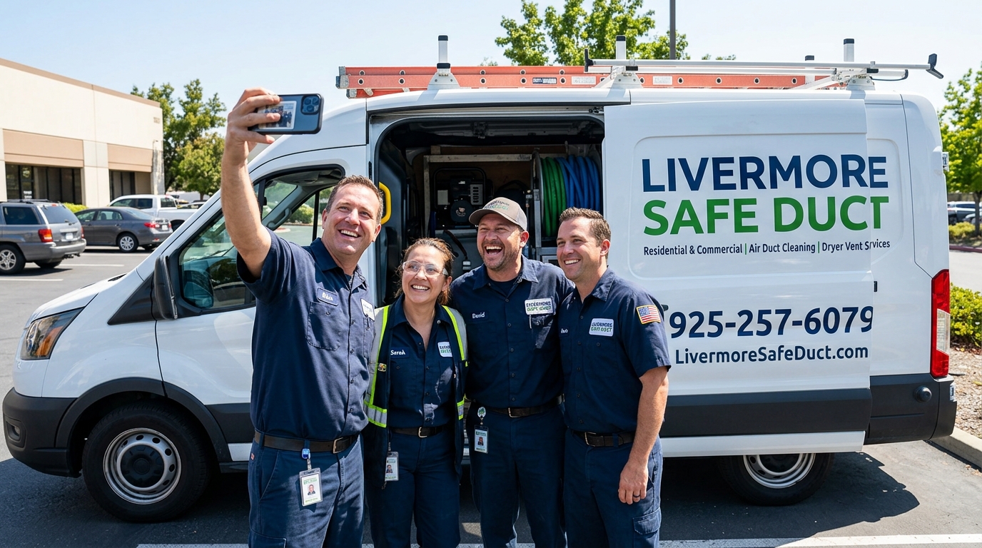Air duct cleaning technician at work in Livermore CA