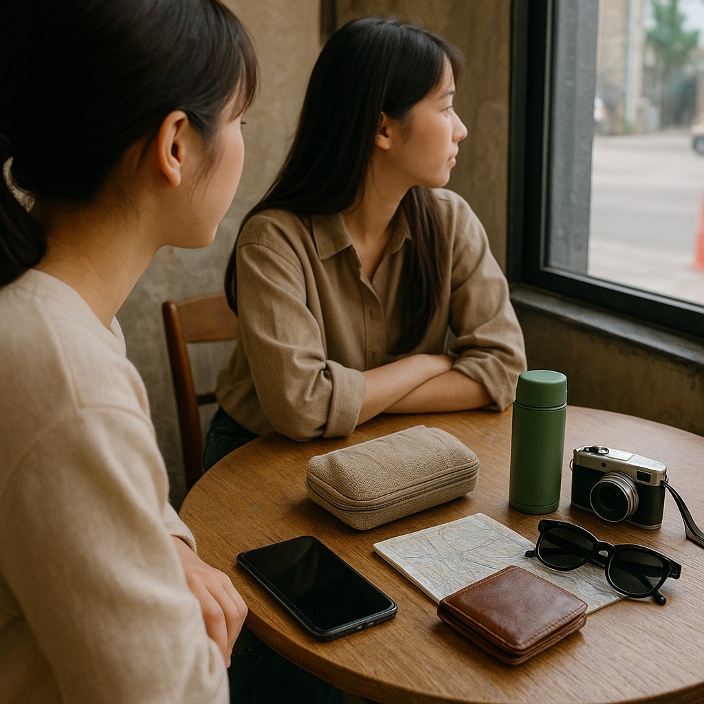 women friends travel korea