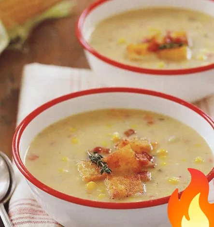 Постер Кукурузный суп с сухариками