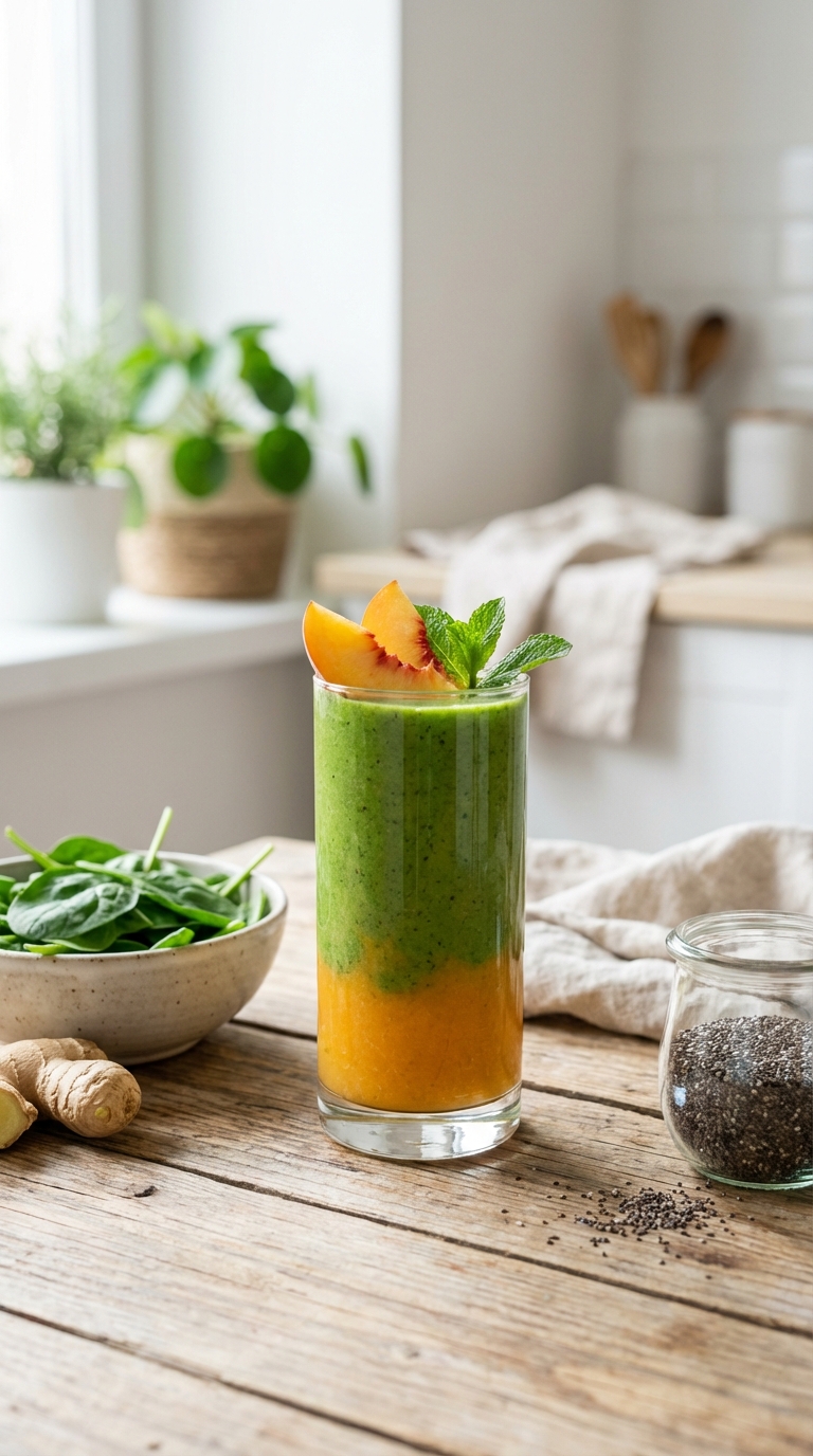 Peachy Green Detox Glow — Start the Day Energized