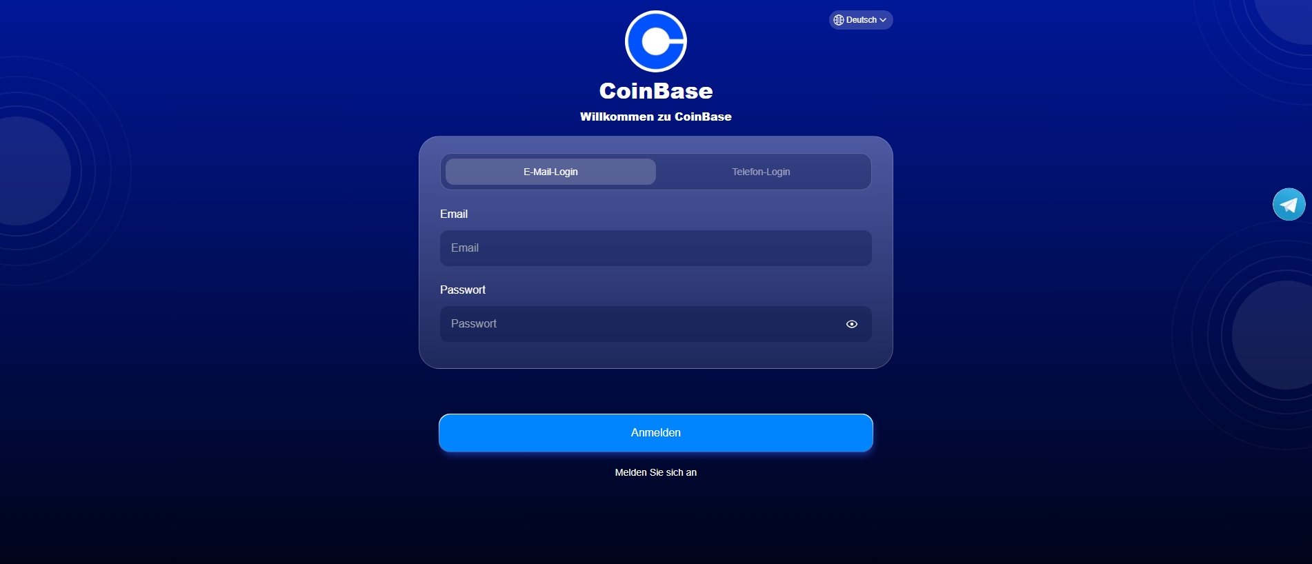 Forensic screenshot of coin999.cc showing the phishing page layout