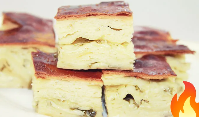 Фото Погача с брынзой и зеленью