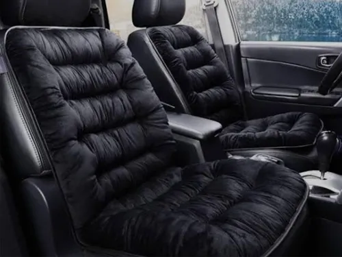 Car Seat Black Soft Cushion Covers Black Velvet Smooth Ultra