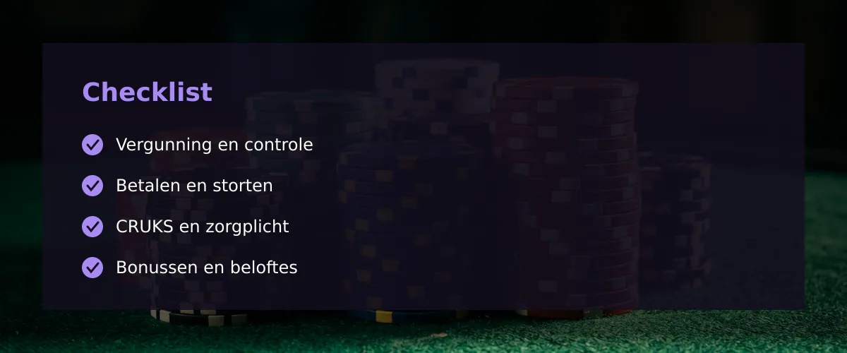 Online casino aanbieders onder de loep — Checklist