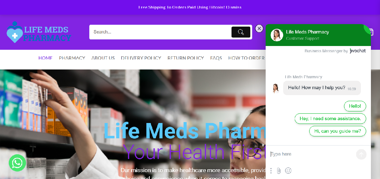 Stored capture of lifemedspharmacy.uk