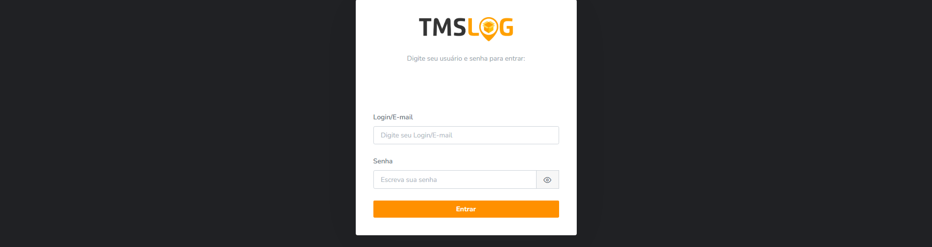 Forensic screenshot of tmslog.com.br showing the phishing page layout