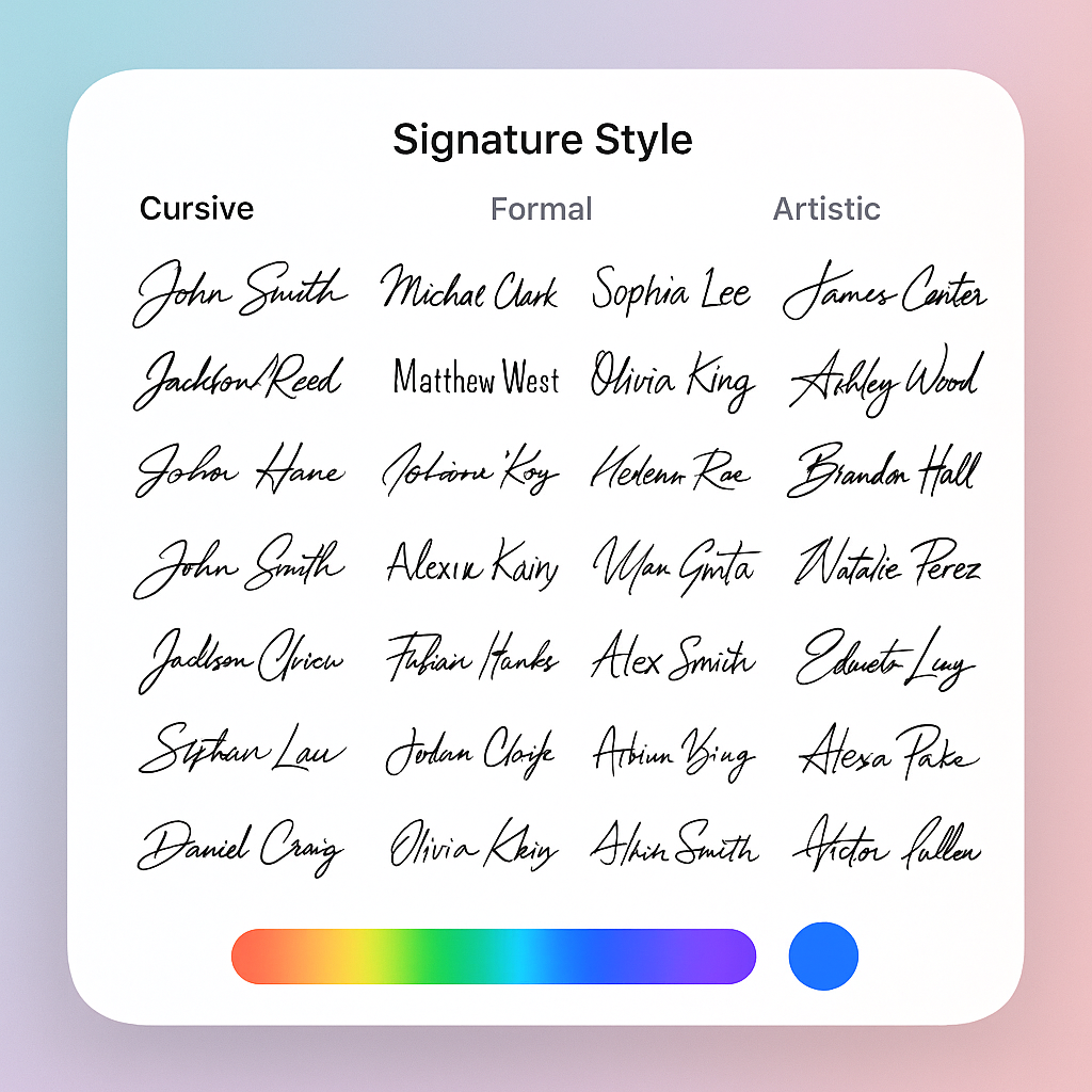 Choose a signature style