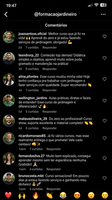 Comentários de alunos