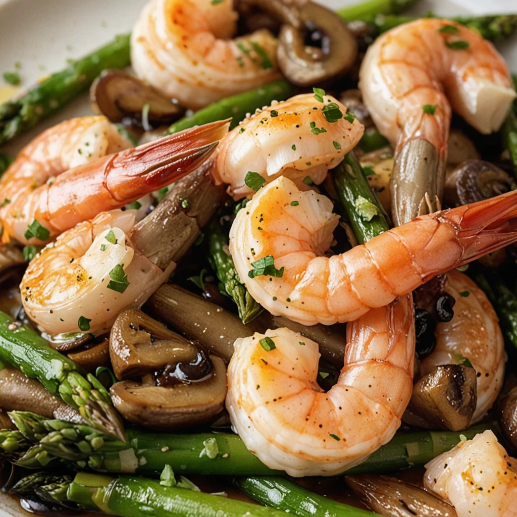 Shrimp and Asparagus Stir-Fry with Mushrooms: Quick Dish