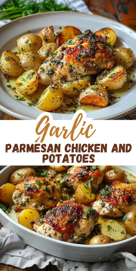 Garlic Parmesan Chicken and Potatoes Easy One Pan Dinner