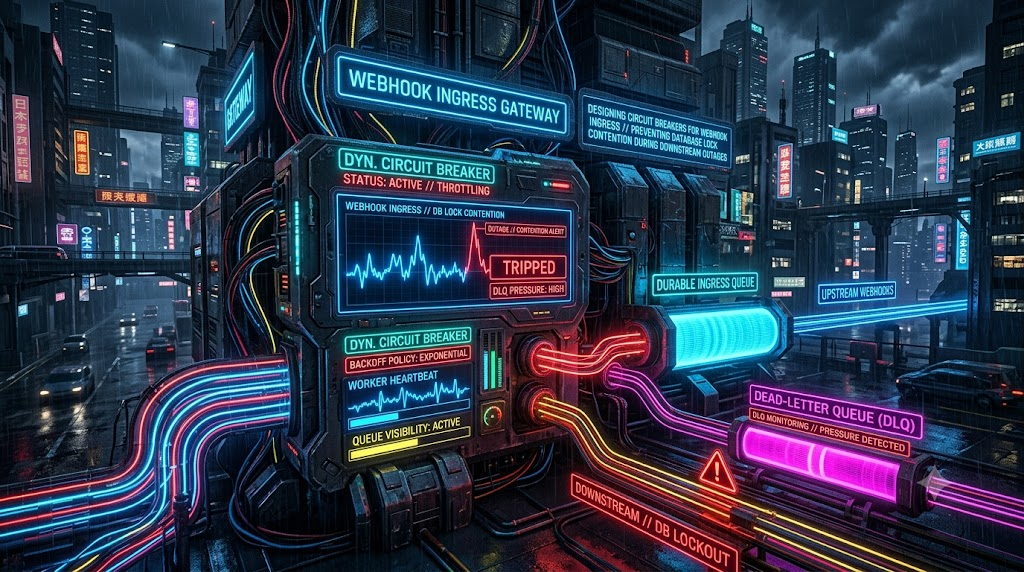 Designing Circuit Breakers for Webhook Ingress: Preventing Database Lock Contention During Downstream Outages