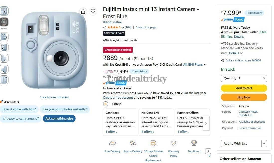 Fujifilm Instax Mini – Just ₹7999 | Top Unbeatable Deal Fujifilm Instax Mini – Just ₹7999 | Top Unbeatable Deal