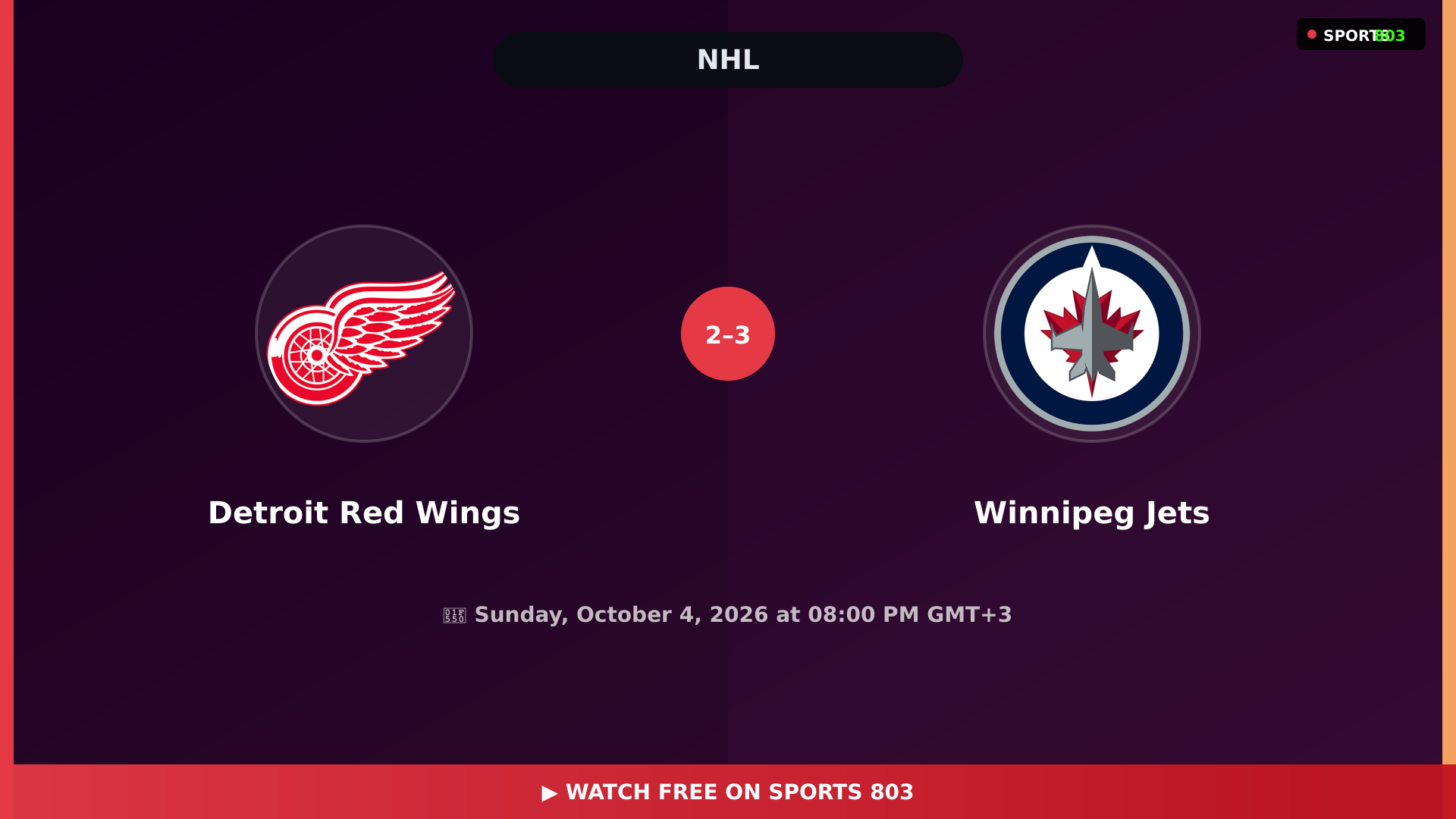 Detroit Red Wings vs Winnipeg Jets – Highlights & Replay | Sports 803