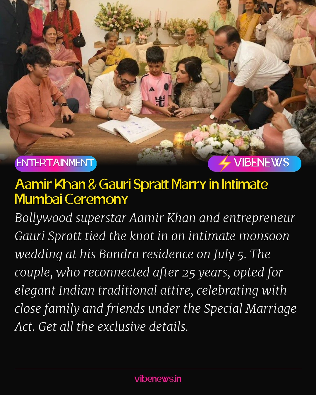 Aamir Khan & Gauri Spratt Marry in Intimate Mumbai Ceremony