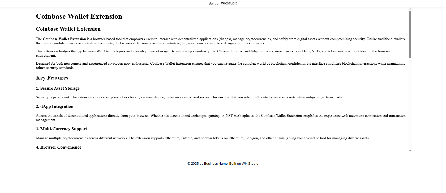 Stored capture of cobase-page.wixstudio.com