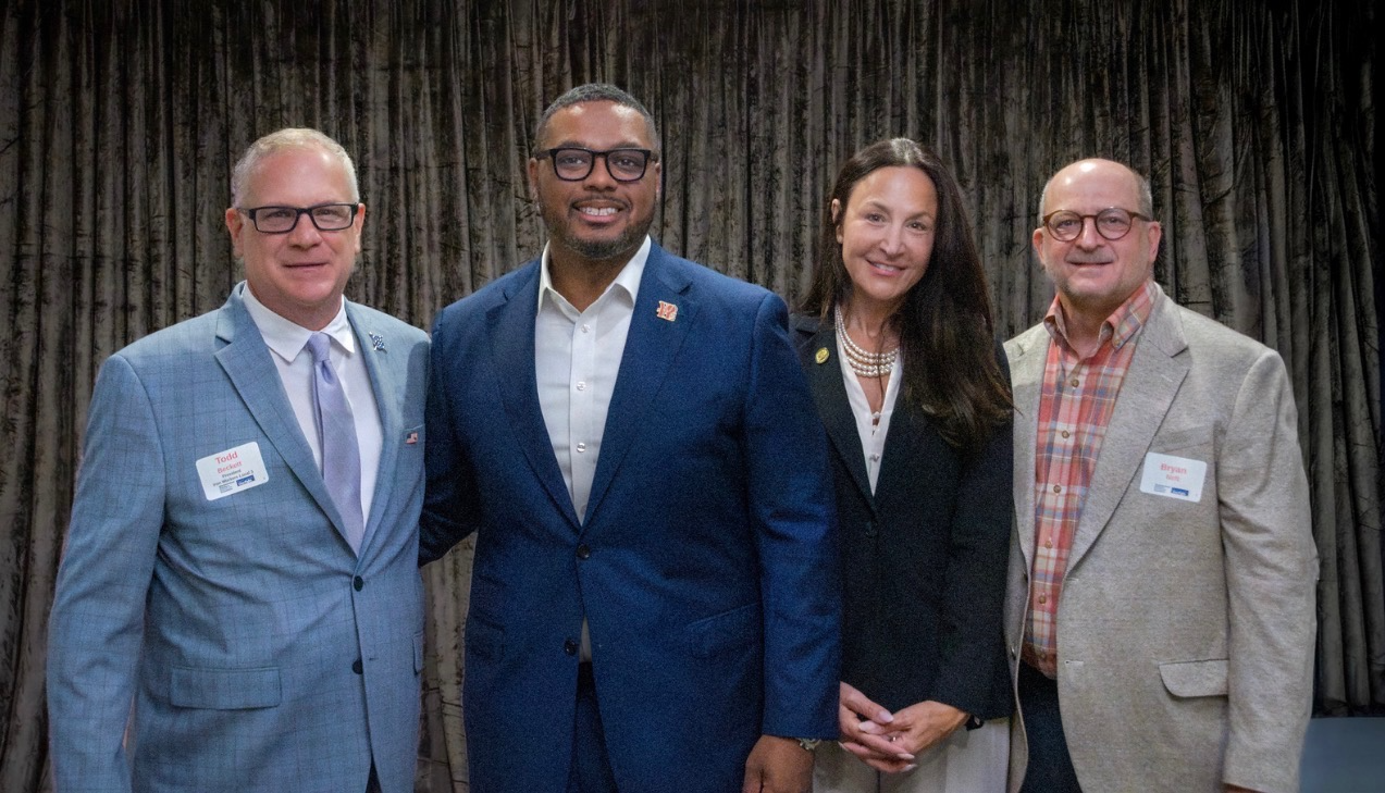 Michelle Milan McFall with fellow Democrats